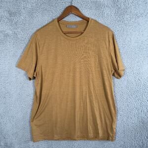 Icebreaker Shirt Mens XL Gold Wool Nylon Lightweight Crew Tee Outdoor Hiking